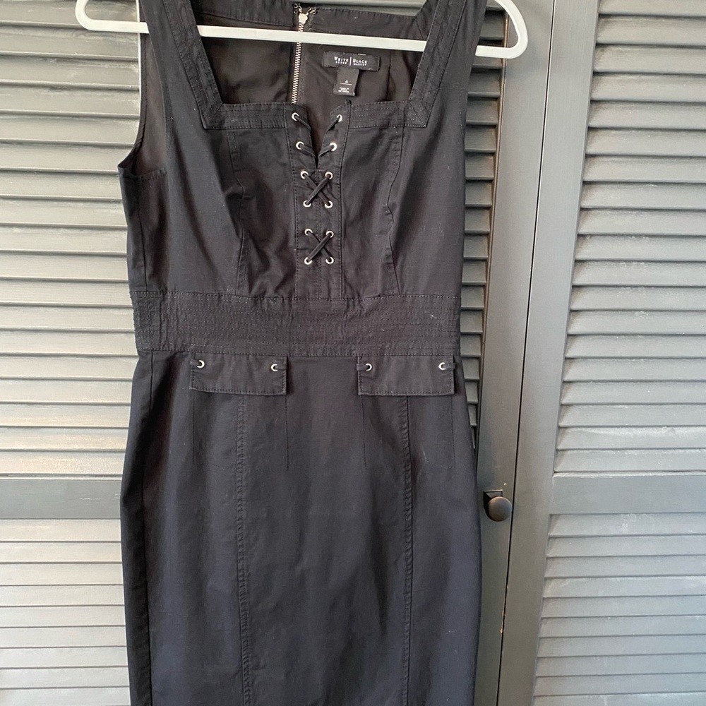 White House Black Market Black Sheath Midi Dress - Picture 3 of 9